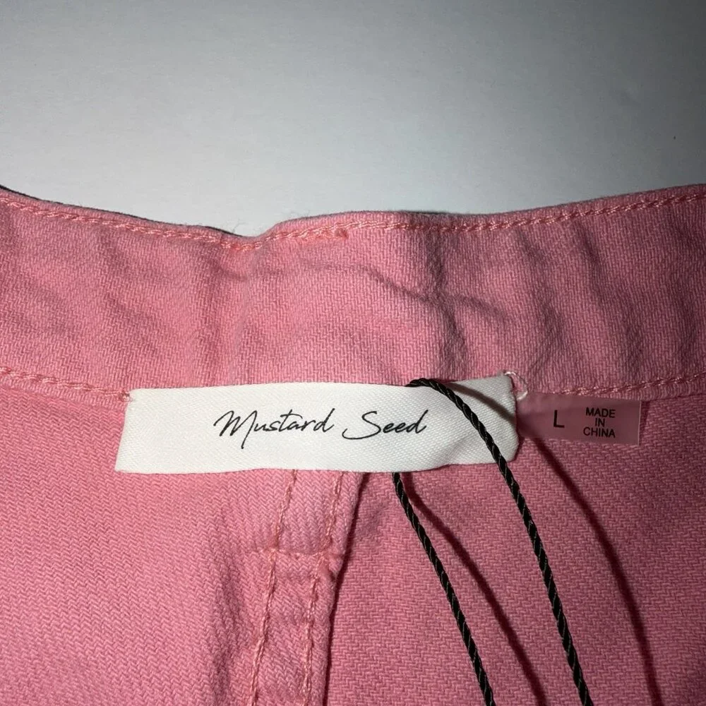 Mustard Seed Pink Shorts High Rise‎ Large Cutoff NEW Summer Festival Boho Beach